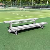 FORZA Heavy-Duty Mobile Bleachers [Optional Backrests] | Aluminum Seating for Sports Events | 2-Tier & 3-Tier Bleachers for Indoor & Outdoor Use (Without Backrest, 2-Tier, Single Bleacher)