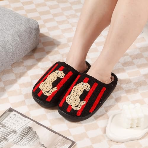 Image of LNERIP Animal Slippers Fruit Slippers Plant Slippers Various Cartoon Patterns Fluffy Soft Memory Foam Retro Indoor Outdoor Home Couple Shoes