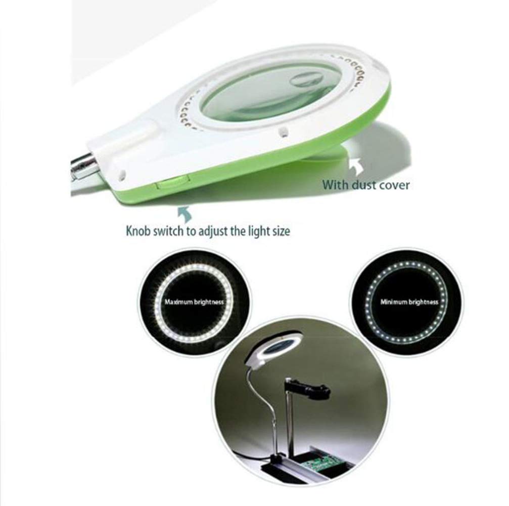 Lupa 8X con 40 Luces LED, lámpara de Escritorio, Lupa de sobremesa para Manualidades, inspección, Lectura, joyería, diseño, Soldadura, Costura, Interesante, Vida Moderna.