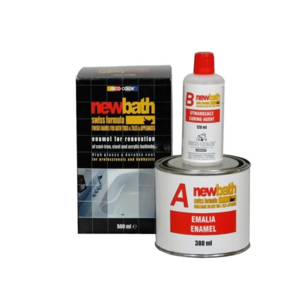 NEW BATH SWISS FORMULA 2K ENAMEL KIT PAINT BATH REPAIR REFURBISHING RESURFACING