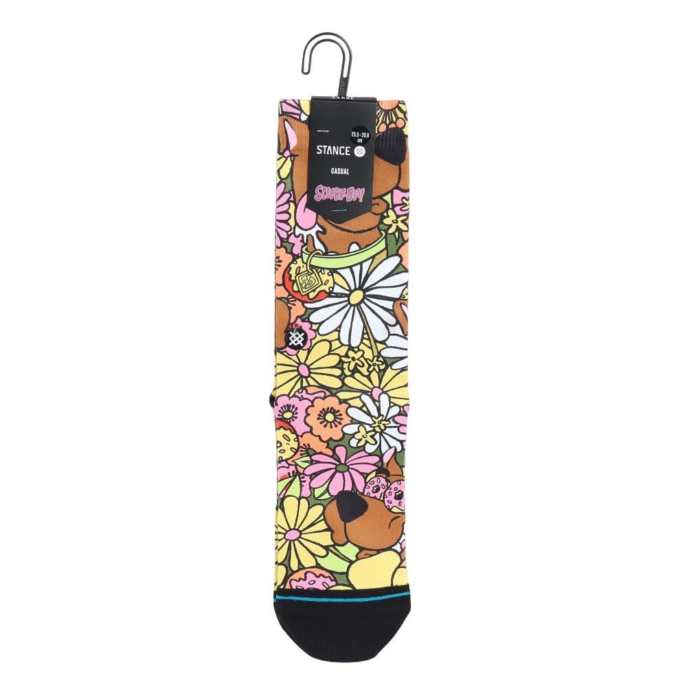 Stance Unisex Multi Snakin Scoobs Crew Socks Scooby Doo Floral Calf Large