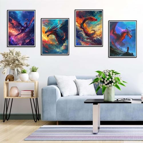Kit de peinture diamantée DIY dragons : le diamond art cadeau pour petits et grands