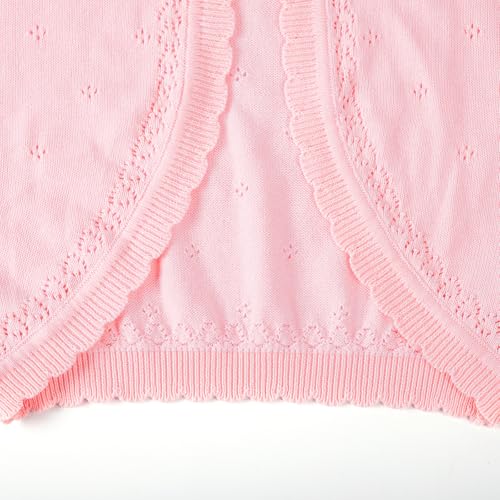Image of Danny D Toddler Girls Open Front Shrug Cardigan Children Knit Long Sleeve Bolero with Button Closure for 2Years-7Years