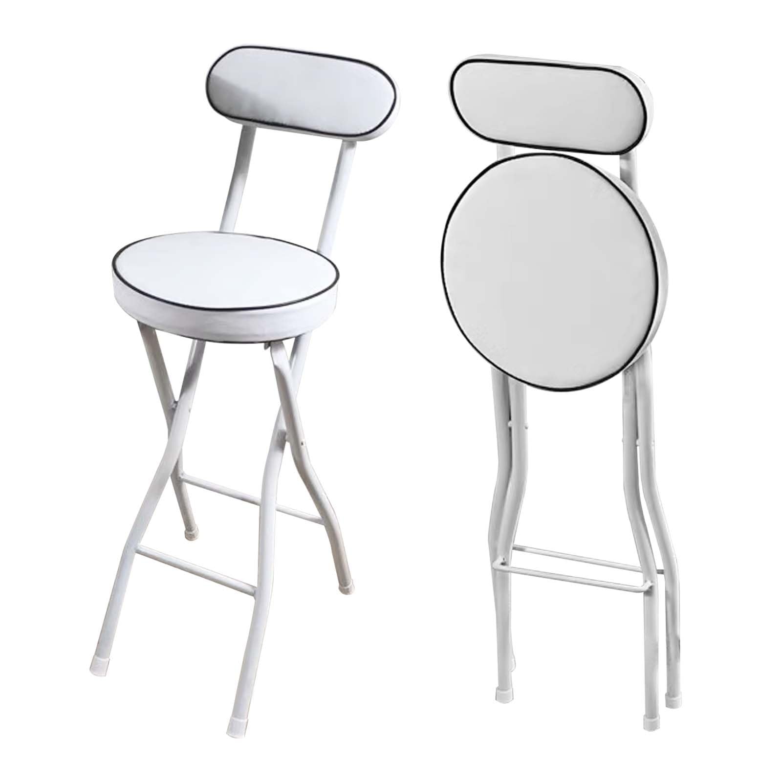 Tabouret de bar pliable réglable contre le mal de dos blanc