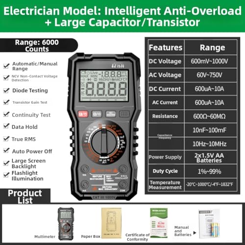 Multimètre intelligent anti-brûlure pour mesurer et tester le courant sans risque - 2