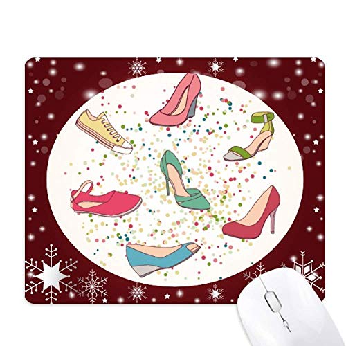 Tapis de souris talons de chaussures dessin animé au motif flocon de neige original