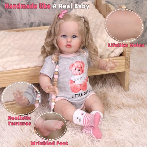 Muñeca Reborn Realista de 22 pulgadas miniatura 2