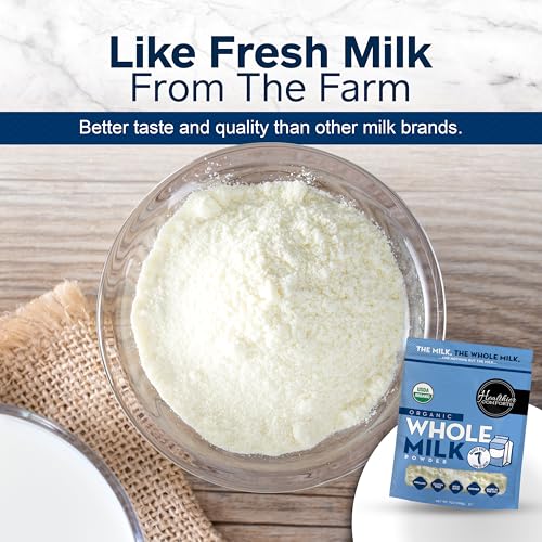 Healthier Comforts Organic Whole Milk Powder (7 oz) | USDA Organic Dried Milk | Non-GMO, Gluten Free, Kosher, Antibiotic & Hormone Free | Shelf Stable Powdered Milk in Resealable Bag - Thumbnail 4