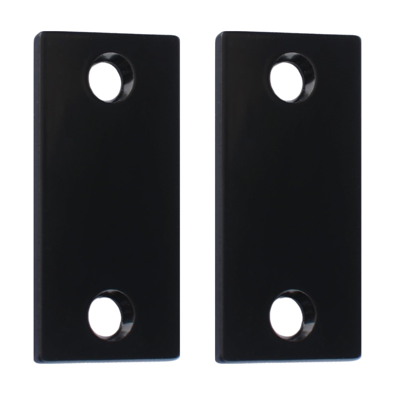 UFURMATE Stainless Steel Door Filler Plate 2Pcs Black Deadbolt Strike Repair Plates 1-1/10" x 2-1/4" Teel Door Edge Hole Cover Plate with Screws and Wood Dowels