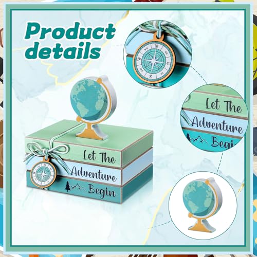 Image of Pinkunn 4 Pcs Travel Themed Table Decorations Adventure Awaits Centerpiece