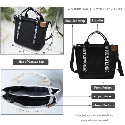 Canvas Tote Bag for Women with Zipper, Messenger Handbag Crossbody Bags for Work Travel Nurse College Gift3