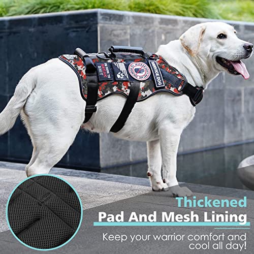 Bolux Tactical Dog Harness With 7 Pcs Tags, Service Dog In Training Harness With Easy Control Double Handles, Dog Working Harness K9 Military Service Dog Vest Harnesses For Small Medium Large Dogs #TOP3