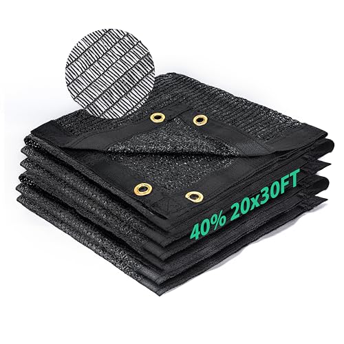 Kesfitt Garden 40% Shade Cloth, Resistant Sun Shade Net 20x30FT Mesh Tarp with HDPE Material and Reinforced Grommets Shade Trap for Greenhouse, Plant, Pergola, and Backyard Patio Sunshade