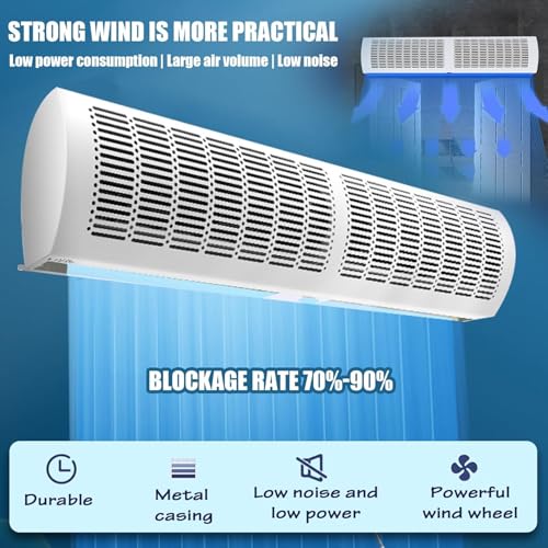 Miniatura 3 de Bestxh Ventilador De Cortina De Aire, Comercial Cortinas De Aire Para Interiores, Máquina De Cortina De Aire, Cortina De Aire Para Exteriores, Puerta De Aire Potente,Button,180cm