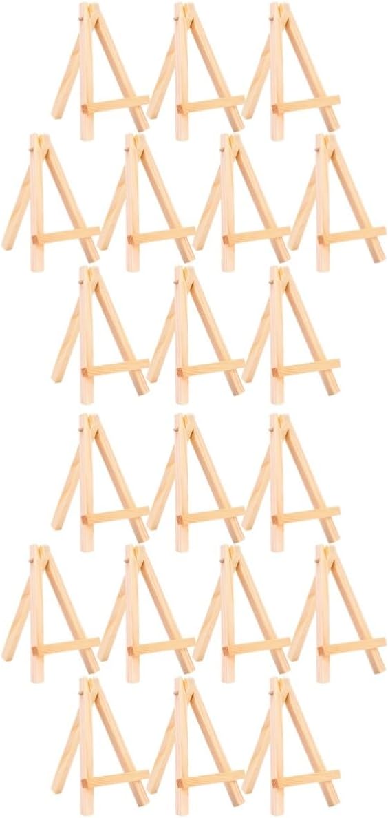 20pcs Small Easel Painting Holder Wooden Triangle Easel Compact for Home Studio Use