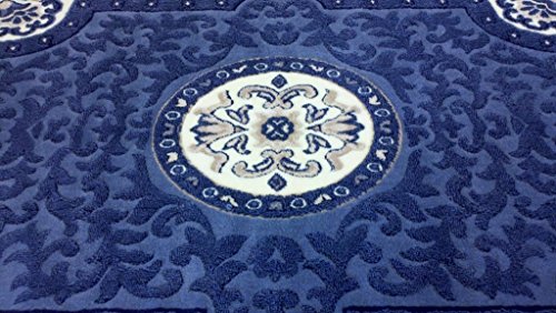 Carpet King Traditional Rug Light Blue Beige Design 101 (6 Feet X 9 Feet)