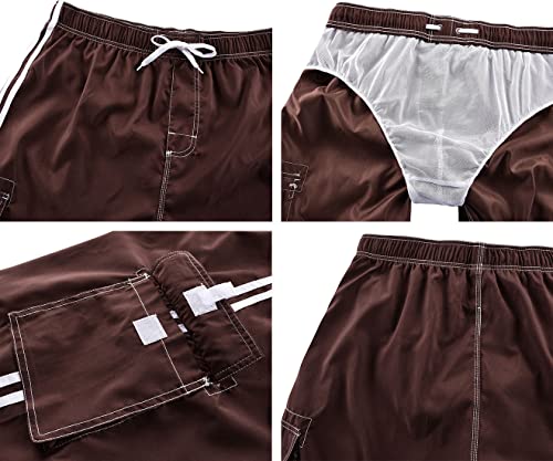 Image of Nonwe Men's Beachwear Board Shorts Quick Dry with Mesh Lining Swim Trunks