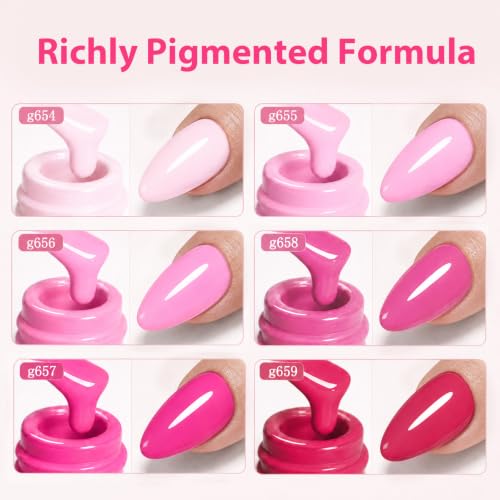 Image of Beetles Pink Gel Polish Set, 15ml Full Size Romance in Air Collection