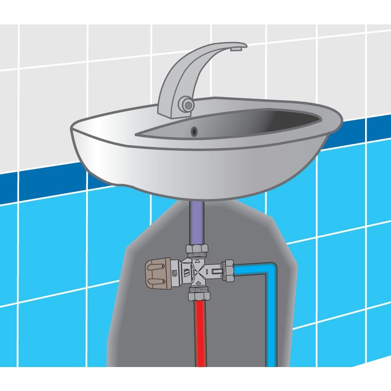 Thermostatisch mengventiel, messing Watertemperatuur Leiding Wastafel Thermostaatregeling voor badkamer Wasruimte Keukenwasinstallatie Brandwonden voorkomen Openbare gebruikers