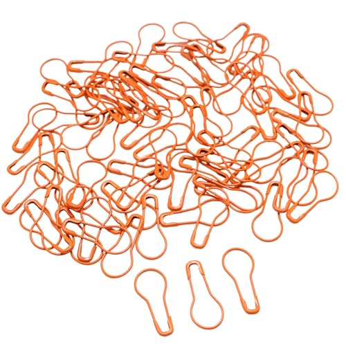 KUKU工房 ニットピン ダルマピン だるま型 100個セット 手芸 ハンドメイド タグ付けなどに (オレンジ)
