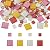 252Pcs Mixed Color Mosaic Tiles Square Glass Tiles Shine Crystal Mosaic Glass Pieces for Home Decoration or DIY Crafts