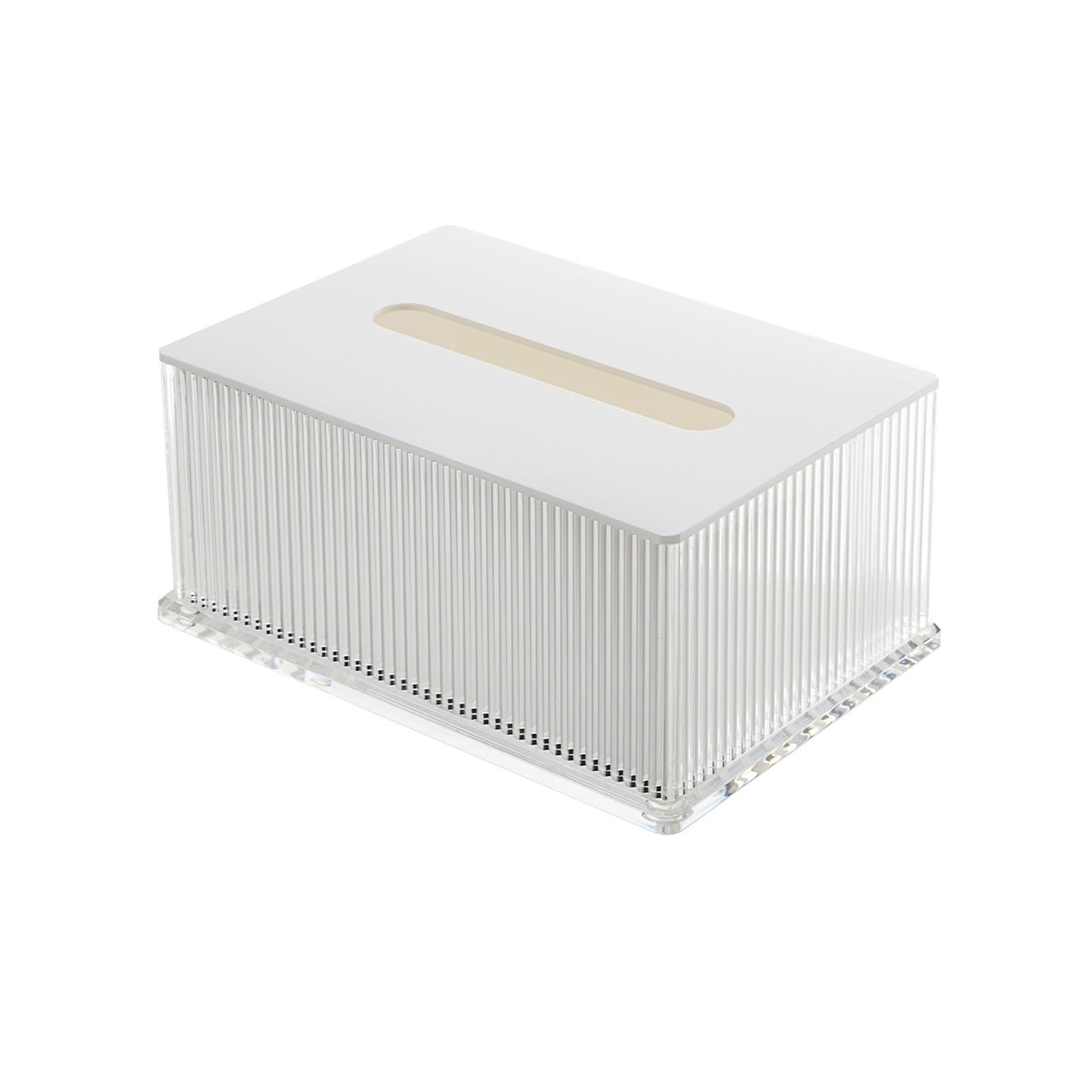 Tissue Light Luxury Living Room Restaurant Acrylic Tissue Box Home Office Hotel Creative Napkin Facial Dispenser(White)