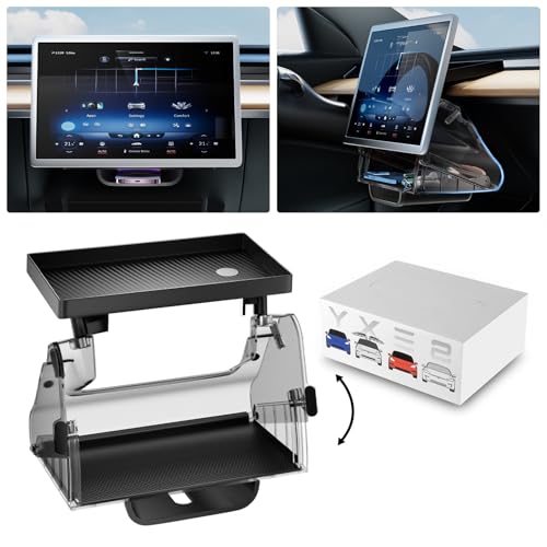 AOLEAD Hideable Tesla Under Screen Storage - Magnetic Storage Box for Tesla Model 3 2023-2021 Model Y Accessories 2025-2020 [Not fit 2024-2025 Model 3 Highland & Model Y 2026 Juniper]