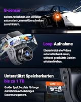 VANTRUE S1 Pro Dashcam 2,7K+1080P Dual 60fps Vorne und Hinten, 5GHz WLAN GPS Auto Kamera mit STARVIS 2 Nachtsicht, 24h Parküberwachung Nachtsicht, Superkondensator G-Sensor Loop-Aufnahme APP, 512GB – Ansicht 7