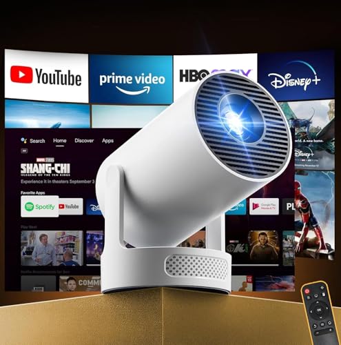 Philoent Portable Projector with [2026 Upgraded] HiFi Speaker [Built-in Apps & 1080P] Lower Noise mini Projector Wi-Fi Support auto Keystone 270° Rotatable Big Screen Lightweight iOS/Android