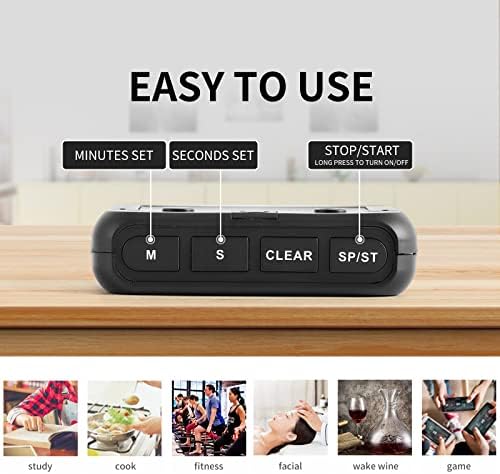 Kitchen Timers for Cooking Digital, Netzu Rechargeable Timer Magnetic Countdown Countup with 12cm Large LED Display 3 Volume and 3 Brightness for Kids Teens Teachers and Seniors