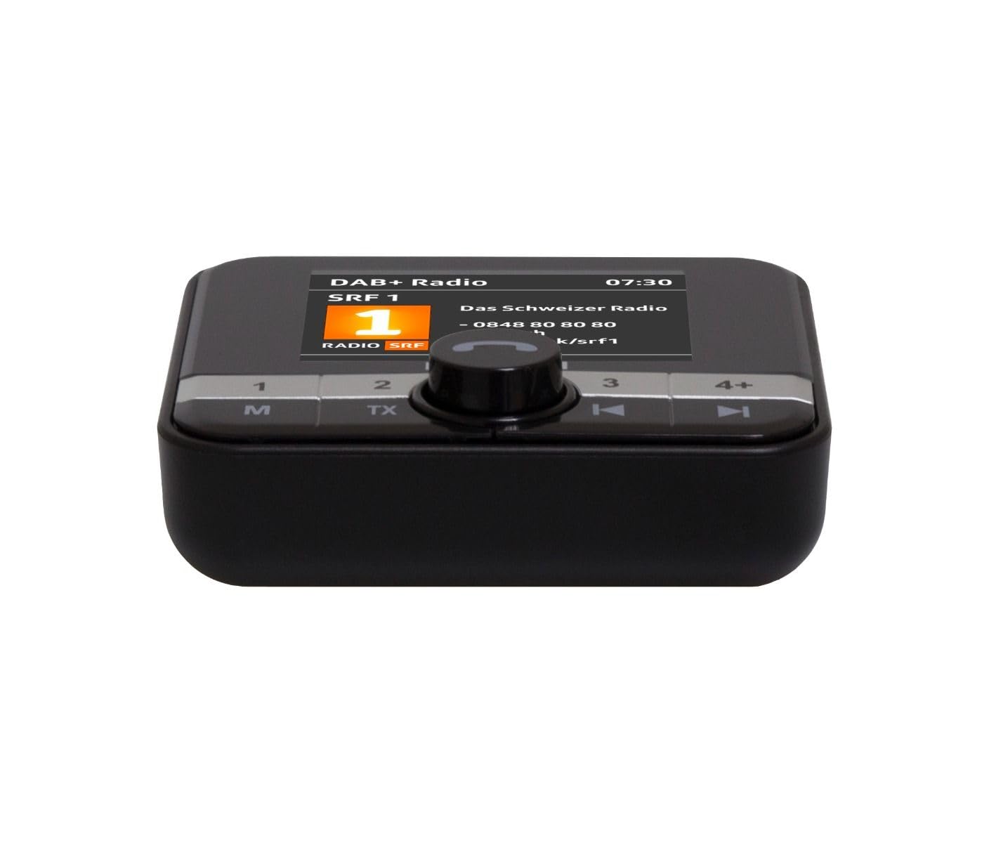 Noxon Road 4 - Adattatore DAB+ per auto, Bluetooth e vivavoce, trasmettitore FM, Line Out, Aux In, grande display a colori, antenna DAB+ attiva