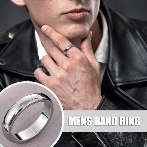 EIELO 12Pcs Stainless Steel Band Rings for Men Women Cool Fidget Spinning Chain Ring Anxiety Relief Fashion Simple Wedding Engagement Ring Set2