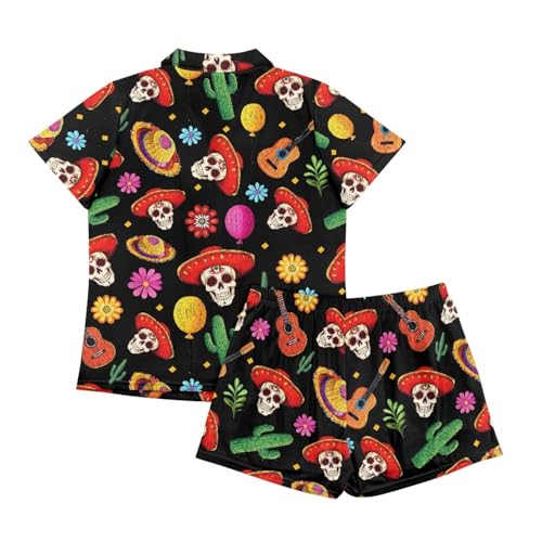 Summer Pajamas for Women Set Shorts Pajama 2 Piece Button Up Pjs Ladies Soft Lounge4