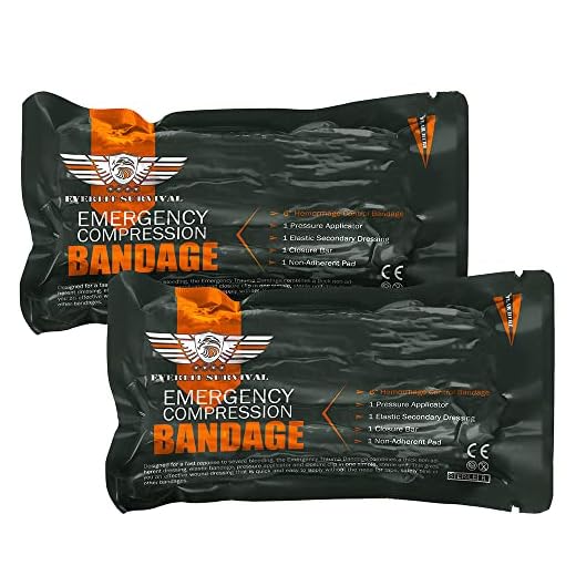 EVERLIT Israeli Lot de 2 pansements de compression d'urgence 15,2 cm
