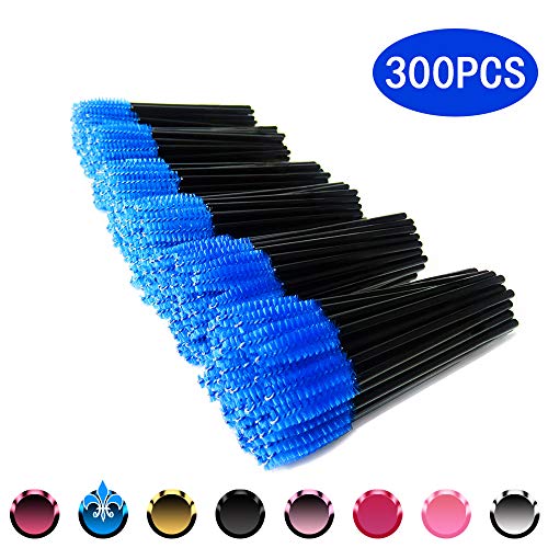 Quewel lash Disposable Eyelash Mascara Wands Brushes Cosmetic Eyelash (300 PCS, Blue)