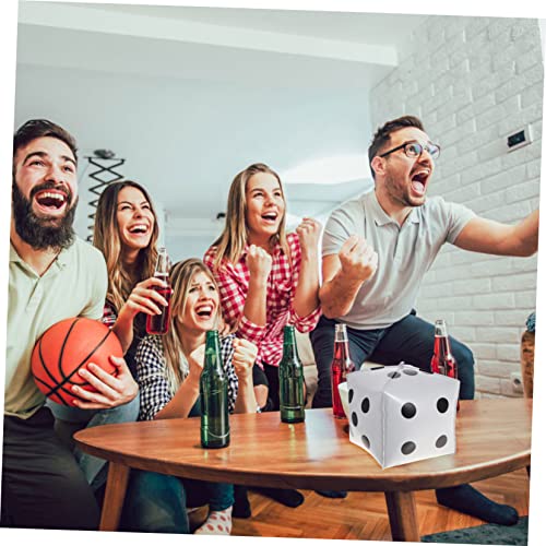 Jojofuny 10 Pcs Poker Cube Casino Big Foil White Film Jumbo Birthday Large Decorations Party Night Square Aluminum Giant Balloons Inflatable Supplies Theme Game Dice #TOP1