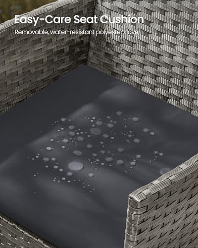 SONGMICS Garden Furniture Set, Outdoor PE Rattan Conversation Sets, Outdoor Lounge Furniture with Table and 2 Chairs, Loveseat, for Patio Garden Balcony Deck, Grey GGF004TZ02 6 SONGMICS Garden Furniture Set, Outdoor PE Rattan Conversation Sets, Outdoor Lounge Furniture with Table and 2 Chairs, Loveseat, for Patio Garden Balcony Deck, Grey GGF004TZ02 - Image 6