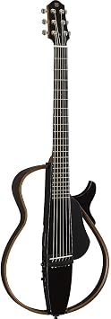 Yamaha SLG200S TBL Steel String Silent Guitar with Hard Gig Bag, Translucent Black | Srt Powered Preamp, Removable Travel Frame, Mahogany Body and Neck, Rosewood Fretboard, Headphones, Line-Out