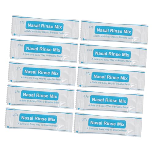 EXAOMBLE Sobres de Sal para Lavado Nasal 2,7 G Caja 40 Unidades Solución Salina Fisiológica para Uso Personal y Profesional en Limpieza Nasal