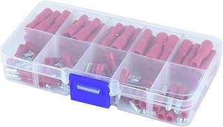 TVOLRFNIY Kit de terminales Tipo Bala de engarce Hembra y Macho, Juego de Conectores de Cable automotriz, Rojo, Azul, Amarillo, Verde y Negro, 100 Uds. (Color : Red)