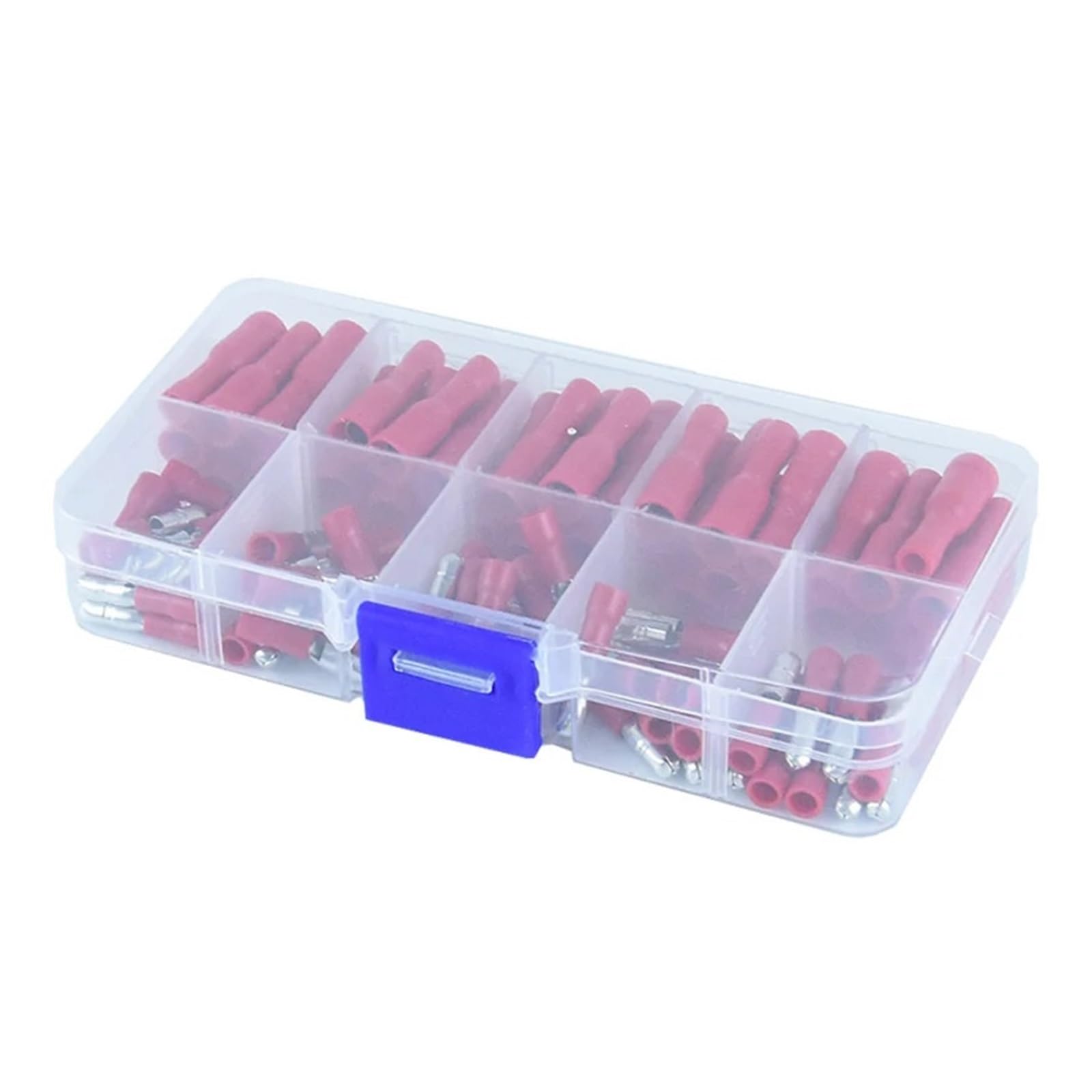 Kit de terminales bala de engarce con 100 conectores de cable macho y hembra en color rojo 8