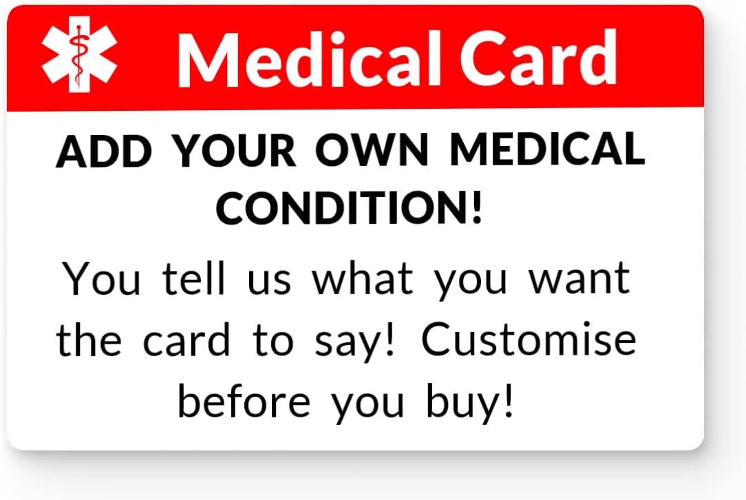 The Card Project UK Create your own Medical Card, Custom Medical ID