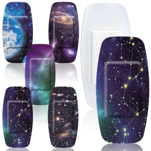 Geiserailie 50 Pcs Large Bandages 2'' x 4'' Flexible Fabric Adhesive Wound Care Bandages Cushioned Waterproof Latex Free for First Aids and Protect(Starry Sky)