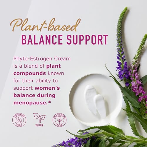 Phyto Estrogen Cream for Women with Wild Yam | Plant Based Hot Flash, Menopause & Menstrual Cycle Support | Black Cohosh, Dong Quai, Red Clover | 96 Topical Servings | 4oz Pump | Vegan, Paraben-Free - Thumbnail 2