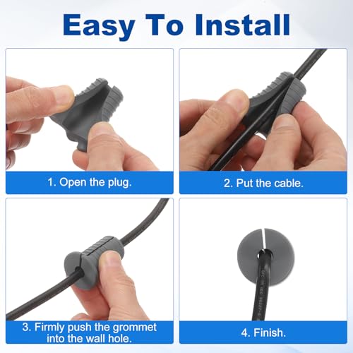 QUARKZMAN 8 Stück Wanddurchführungen 3/4 Zoll 19mm Silikon Antirutsch Wanddurchführung Kabeldurchführung Fütterungsdurchführungen Ethernet Kabelverlegungsset Weiß