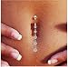MyMei® Sexy Gold Plated 5 Zircons Dangle Navel Belly Button Rings Body Piercing Jewellery