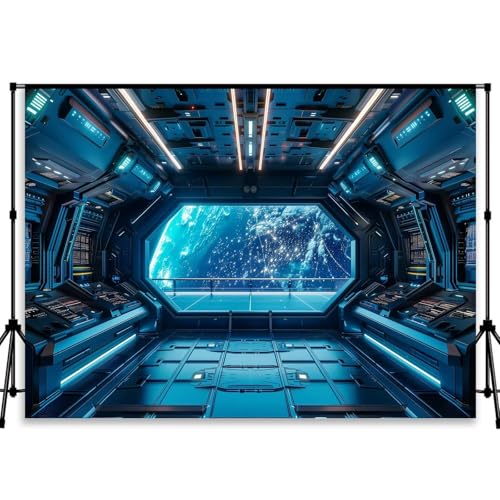 QICAIYUN Custom Spaceship Observation Deck Photography Backdrop High Tech Scene