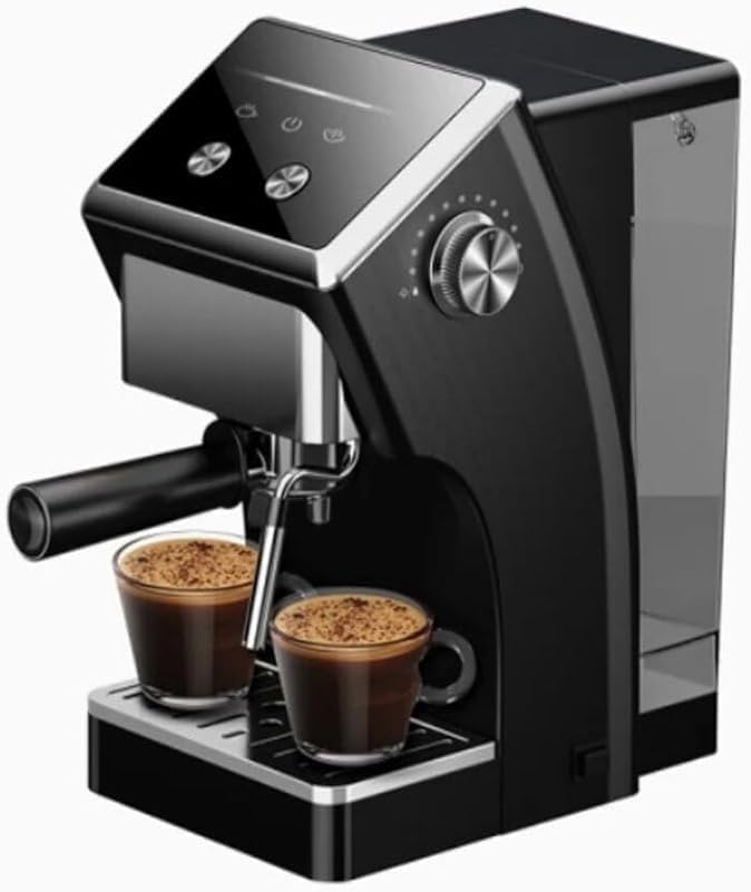 20-Bar Espresso Machine with Milk Frother - Semi-Automatic Coffee Maker for Home, 2-Cup Brewing, Removable Water Tank & Drip Tray - Compact Black Coffee Machine (1500W)