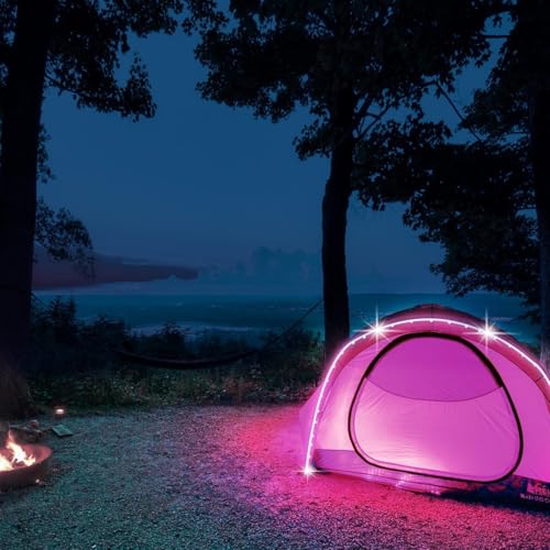 Image of L8star Battery Powered Led Strip Lights 26ft, 2x13ft USB /Battery Operated RGB LED Lights Birthday Christmas Gift with Remote for TV Backlight, Bedroom, Camping
