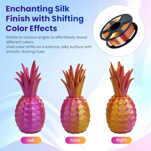 Image of FLASHFORGE Silk Bi-Color PLA Filament 1.75mm, Coextrusion Gold Rose Dual Color Multicolor 3D Printer Filament, Enchanting Silk Finish with 360 Multicolor Shifting Color Effect